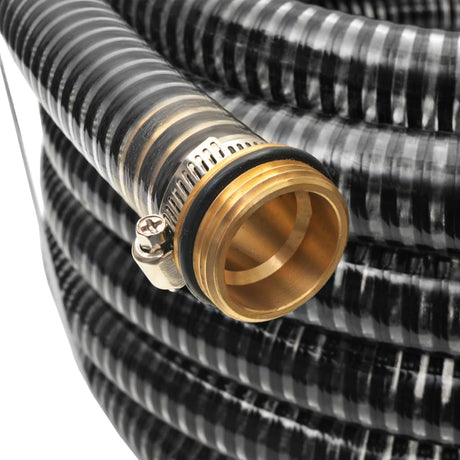 Vidaxl sugende slange med messingkoblinger 4 m 25 mm sort