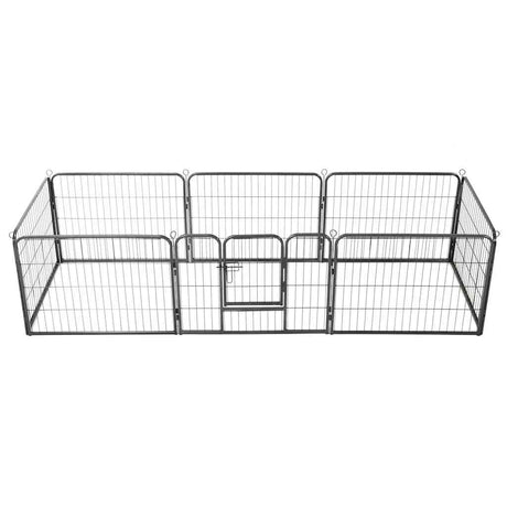 Vidaxl Dog Run med 8 paneler 80x60 cm stål sort