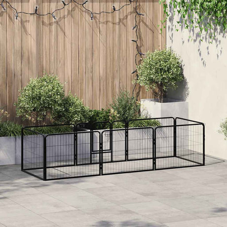 Vidaxl Dog Run med 8 paneler 80x60 cm stål sort