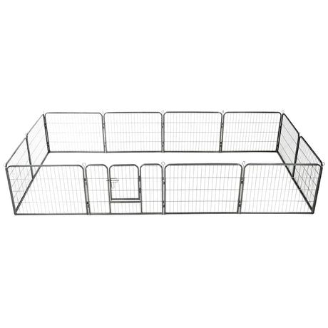 Vidaxl Dog Run med 12 paneler 80x60 cm stål sort
