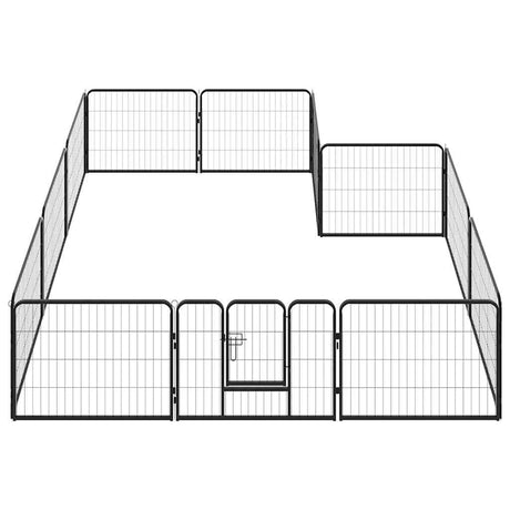 Vidaxl Dog Run med 12 paneler 80x60 cm stål sort