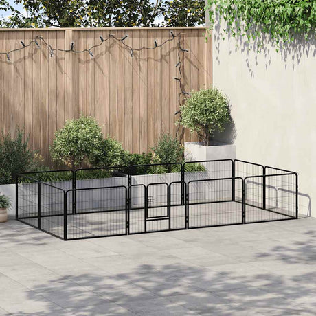 Vidaxl Dog Run med 12 paneler 80x60 cm stål sort