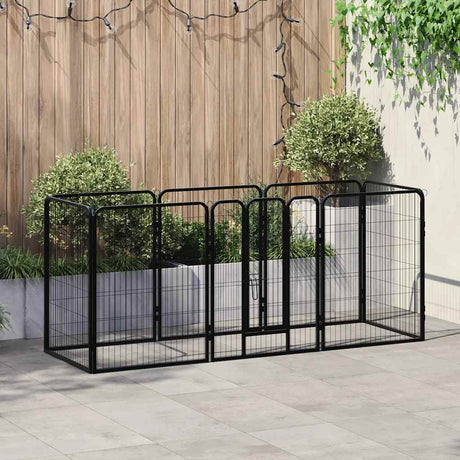 Vidaxl Dog Run med 8 paneler 80x100 cm stål sort