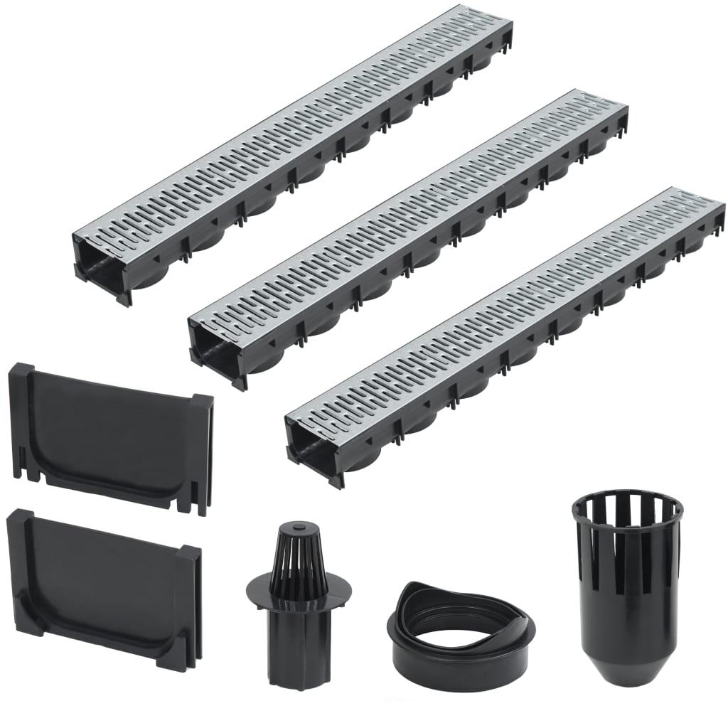 Vidaxl dræning af tagrender 3 m galvaniseret stål 3 m