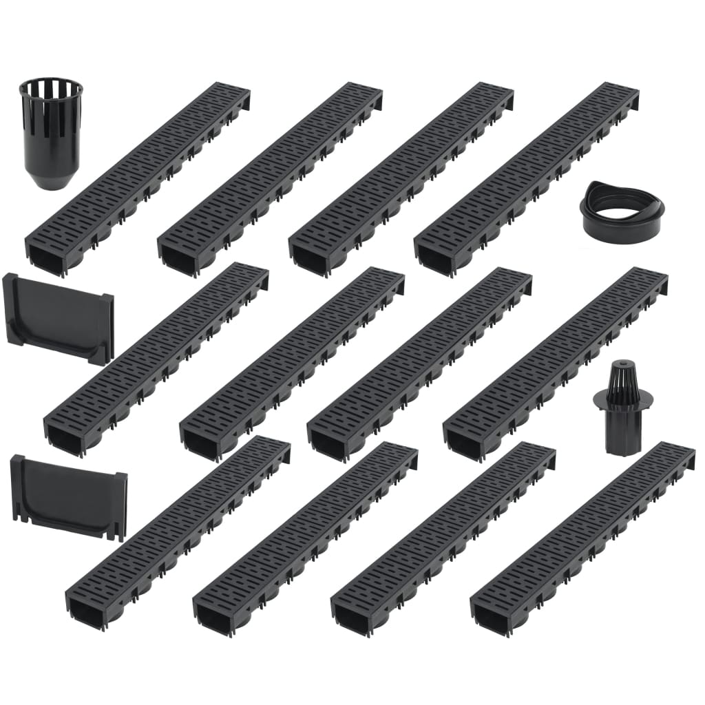 Vidaxx afløbskanaler 12 m plast 12 stk