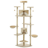 Vidaxl Cat Scraping Post med sisal skrabende stillinger 203 cm beige og hvid