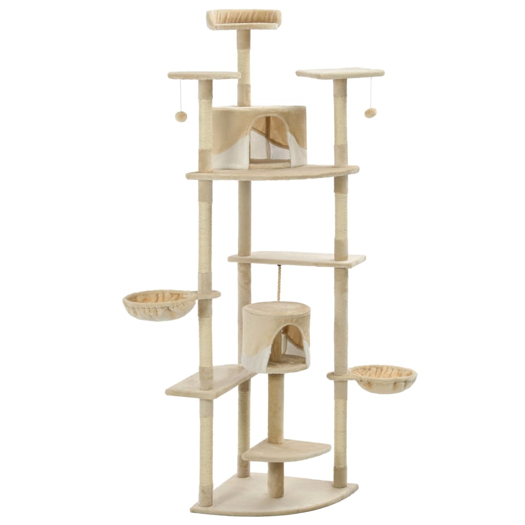 Vidaxl Cat Scraping Post med sisal skrabende stillinger 203 cm beige og hvid