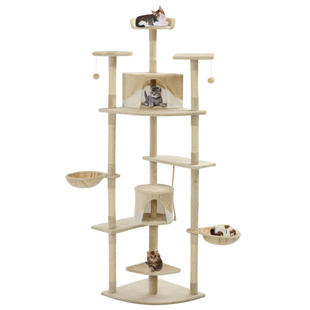 Vidaxl Cat Scraping Post med sisal skrabende stillinger 203 cm beige og hvid