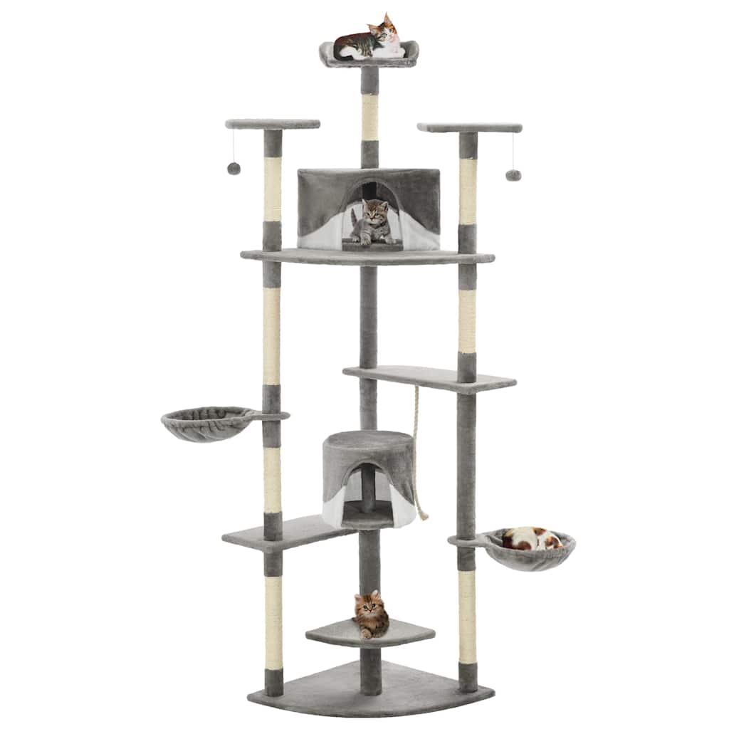 Vidaxl Cat Scraping Post med sisal skrabende stolper 203 cm grå og hvid