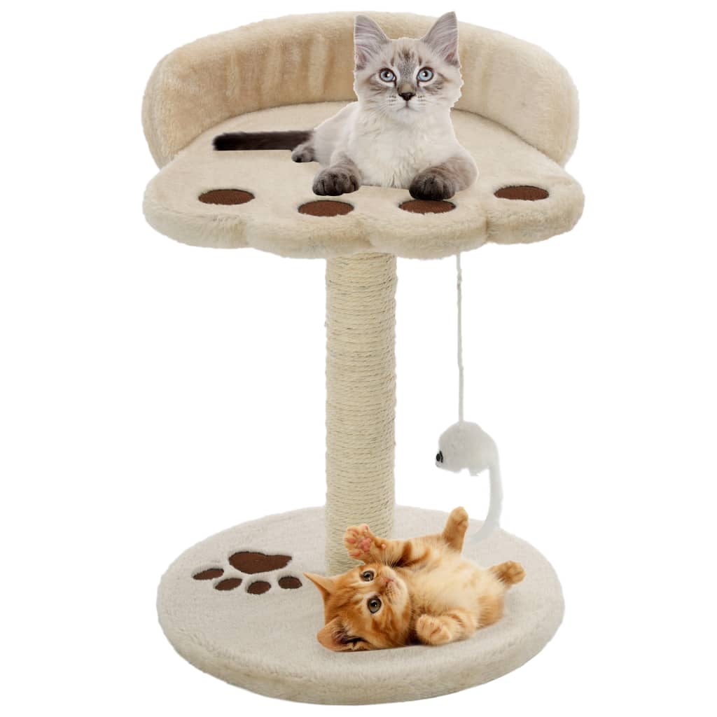 Vidaxl kattenkrabpaal mødte sisal krabpaal 40 cm beige en bruin