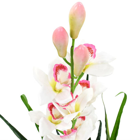 Vidaxl kunstig plante med pot cymbidium Orchid 100 cm grøn