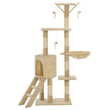 Vidaxl kat kradsestolpe med sisal kradsestolpe 138 cm beige