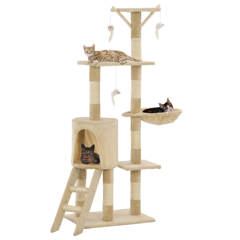 Vidaxl kat kradsestolpe med sisal kradsestolpe 138 cm beige