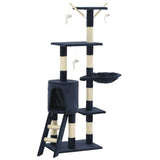 Vidaxl kat kradsestolpe med sisal kradsestolper 138 cm mørkeblå