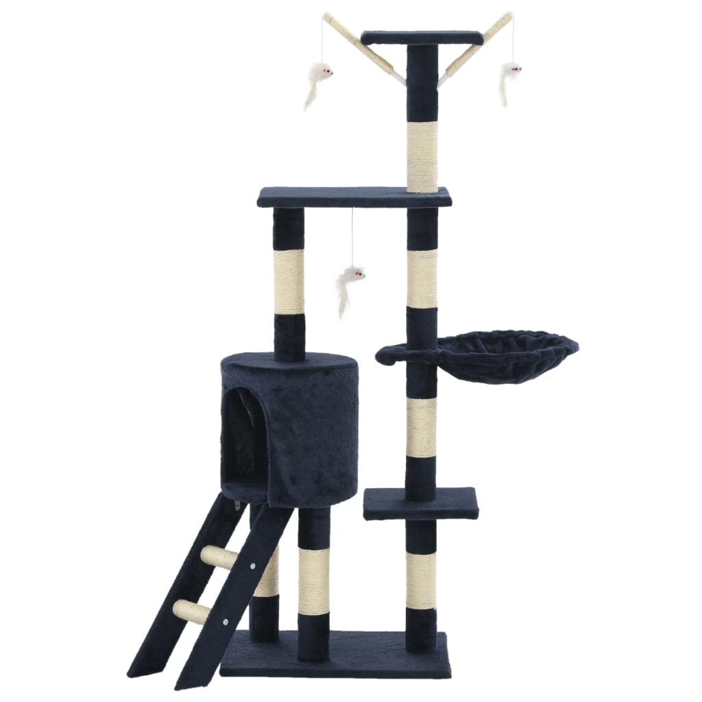 Vidaxl kat kradsestolpe med sisal kradsestolper 138 cm mørkeblå
