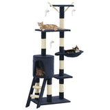 Vidaxl kat kradsestolpe med sisal kradsestolper 138 cm mørkeblå
