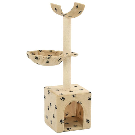 Vidaxl Cat Scratching Post med sisal skrabe poster 105 cm pootprints beige