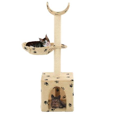 Vidaxl Cat Scratching Post med sisal skrabe poster 105 cm pootprints beige
