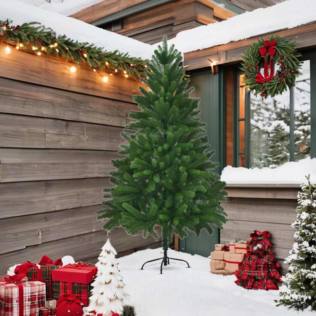 Vidaxl Kunstkerstboom med naturtro nåle 210 cm grøn