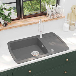 Vidaxl Sink Single Bowl med granitgrå