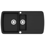 Vidaxl Sink Double Bowl Granite Black