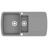 Vidaxl Sink Double Bowl Granite Gray