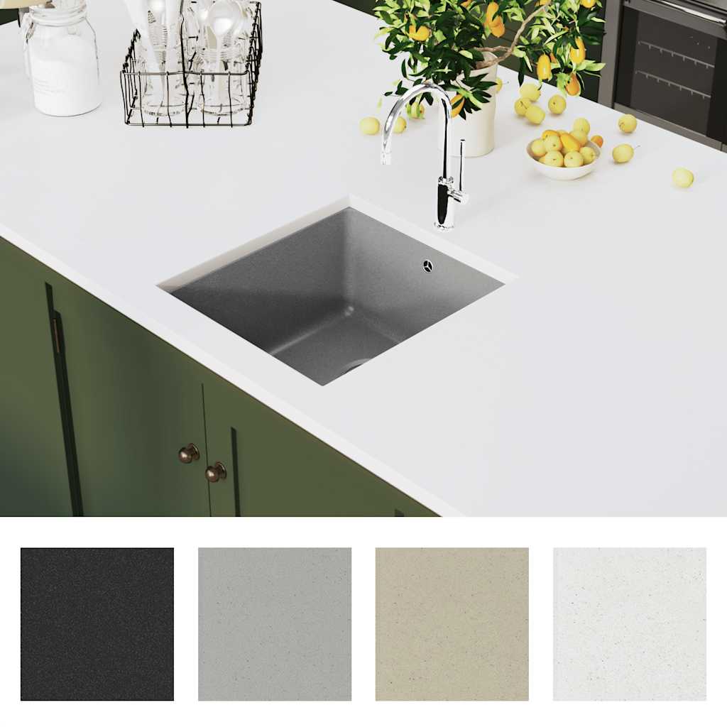 Vidaxl Sink Single Bowl med granitgrå