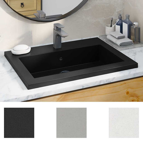 Vidaxl Washbasin 600x450x120 mm granit sort