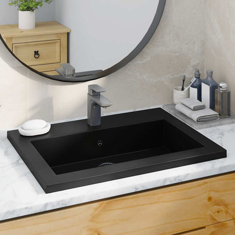 Vidaxl Washbasin 600x450x120 mm granit sort