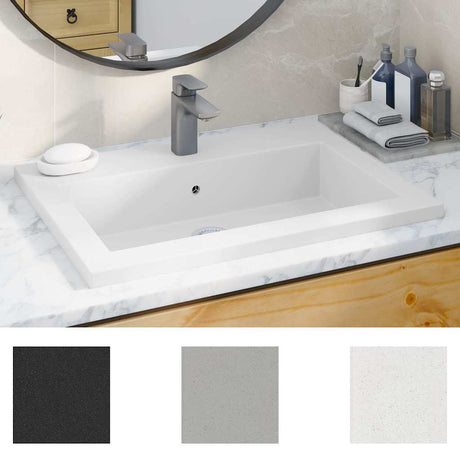 Vidaxl Washbasin 600x450x120 mm granit hvid