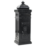 Vidaxl Pilaar Mailbox Vintage Style Rust -Resistent Aluminium Black