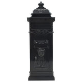 Vidaxl Pilaar Mailbox Vintage Style Rust -Resistent Aluminium Black
