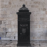 Vidaxl Pilaar Mailbox Vintage Style Rust -Resistent Aluminium Black