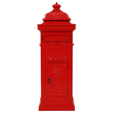 Vidaxl Pilaar Mailbox Vintage Style Rust -Resistent Aluminium Red