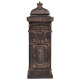 Vidaxl Pillar Letterbox Vintage Style Rust -Resistent Aluminium Bronze