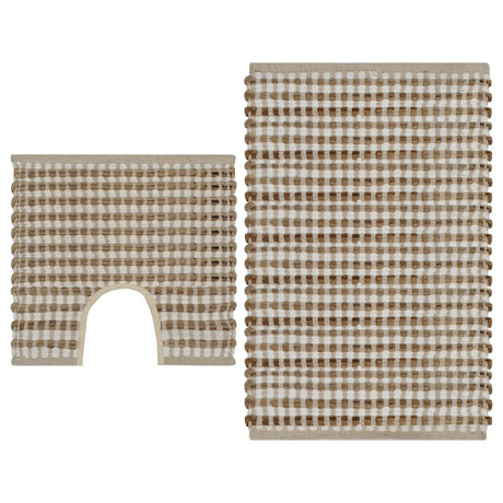 Vidaxl Bathmatting Set Håndvævet jute og støv Naturlig og hvid