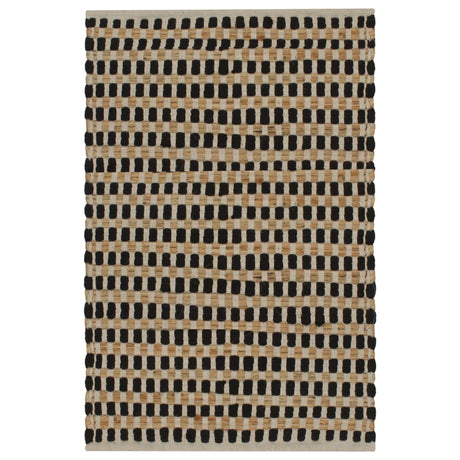 Vidaxl Bathmatting Set Håndvævet jute og støv naturlig og sort