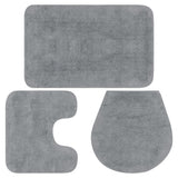 Vidaxl Bathmatting Set Stof grå 3-delt