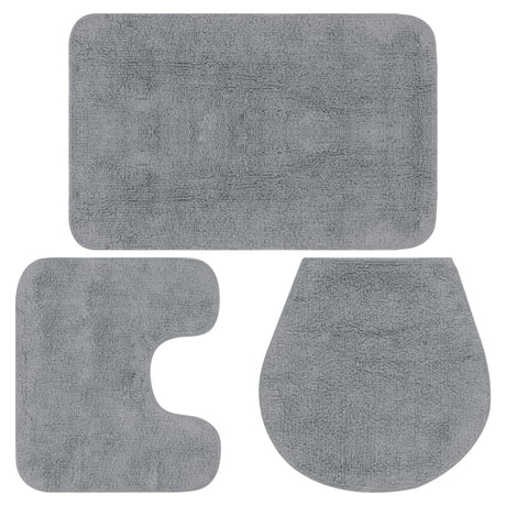Vidaxl Bathmatting Set Stof grå 3-delt