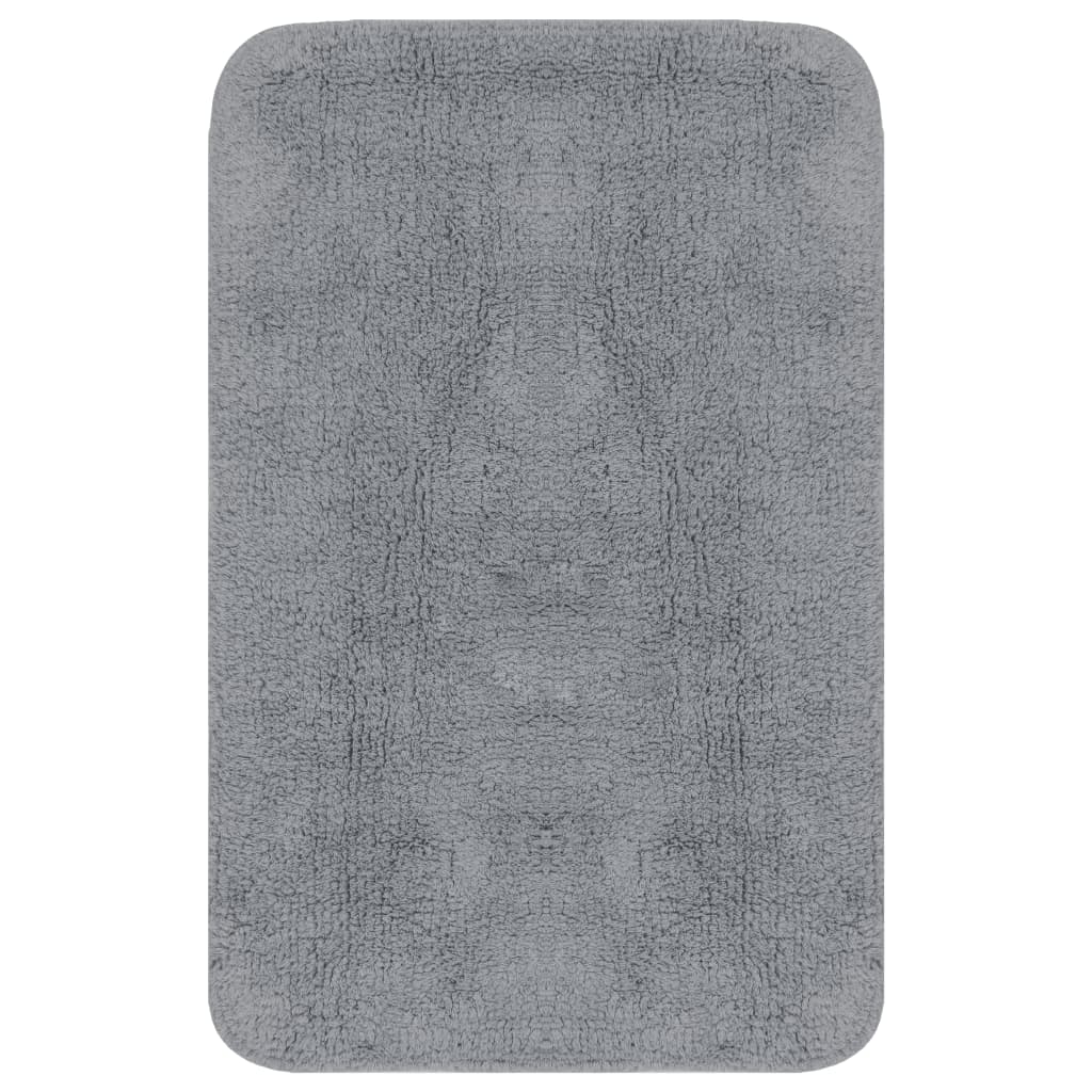 Vidaxl Bathmatting Set Stof grå 3-delt