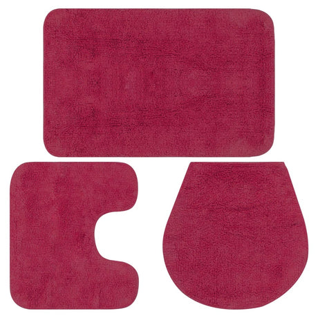 Vidaxl Bathmatting Set Stof Fuchsia 3-delt
