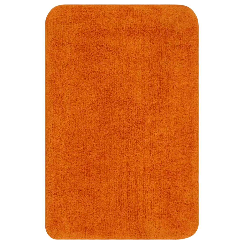 Vidaxl Bathmatting Set Stof Orange 3-delt