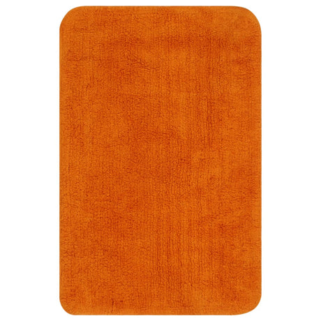 Vidaxl Bathmatting Set Stof Orange 3-delt