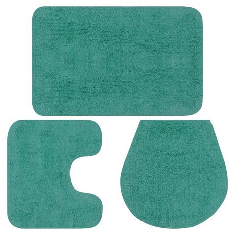 Vidaxl Bathmatting Set Fabric turkis 3-delt