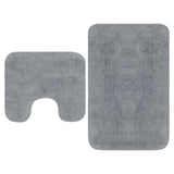 Vidaxl Bathmatting Set Stof grå 2-delt