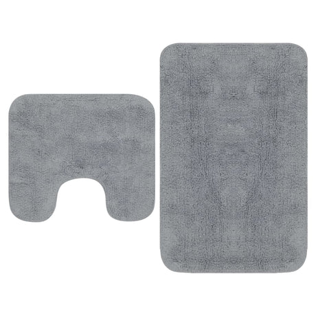 Vidaxl Bathmatting Set Stof grå 2-delt