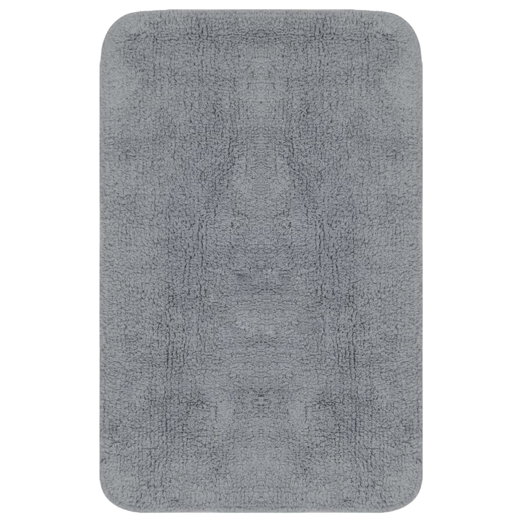 Vidaxl Bathmatting Set Stof grå 2-delt