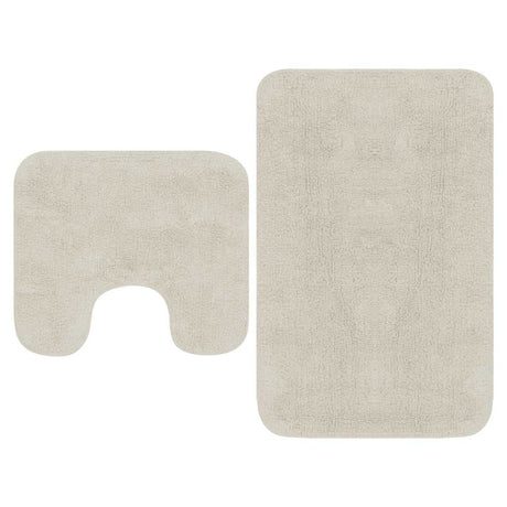 Vidaxl Bathmatting Set Fabric White 2-del