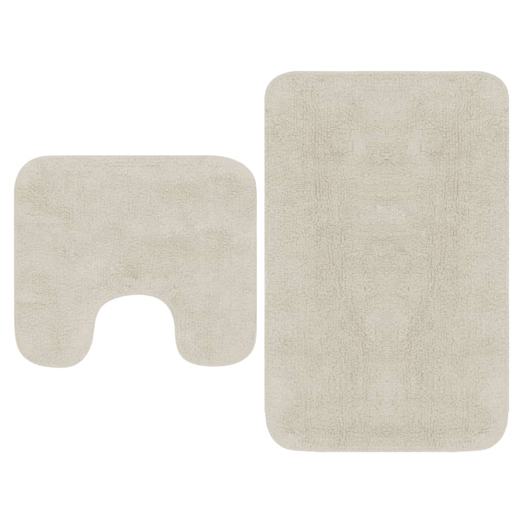 Vidaxl Bathmatting Set Fabric White 2-del