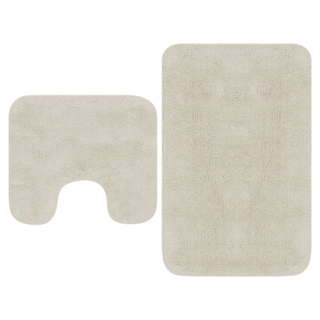 Vidaxl Bathmatting Set Fabric White 2-del